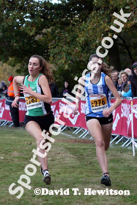 Junior women, 2016 National Cross Cpuntry Relays, Berry Hill Park, Mansfield. Photo: David T. Hewitson/Sports for All Pics
